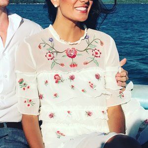 Zara White Floral Dress